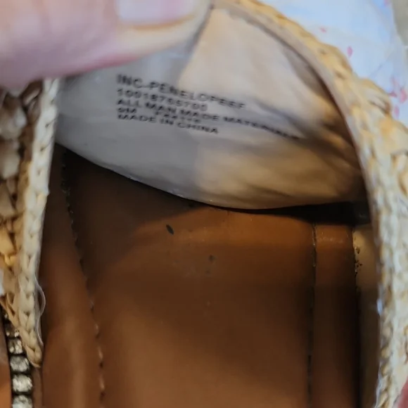 INC International Concepts Tan Woven Sandals with Crystal Accents - Picture 10 of 10